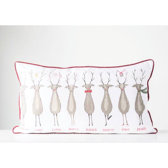 Hello Honey® Santa's Reindeer Lumbar Pillow